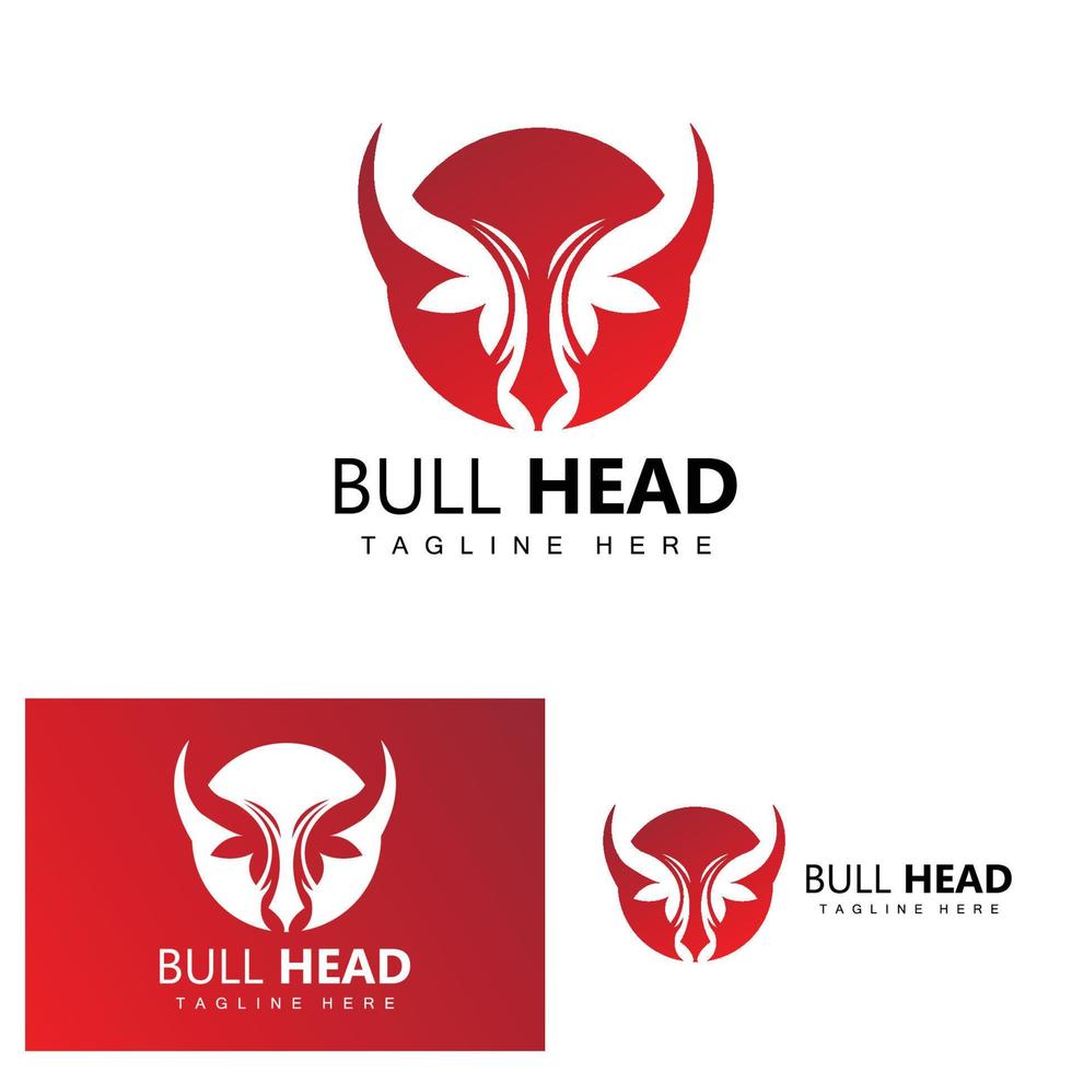 Bull Head Logo, Farm Animal Vector, Livestock Illustration, Company Brand Icon vector