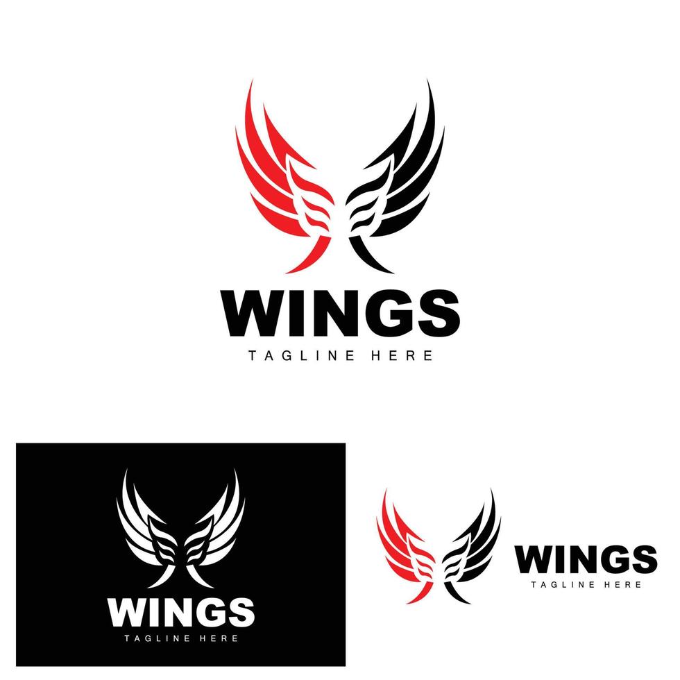 Wings Logo, Phoenix Logo, Bird Wing Vector, Template Illustration, Wing Brand Design vector