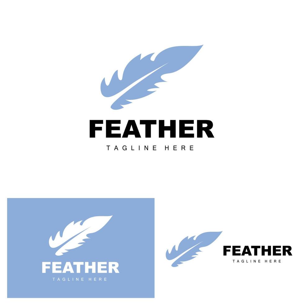 Feather Logo, Abstract Simple Feather Design, Wing Feather Vector, Pencil Stationery, Simple Icon vector