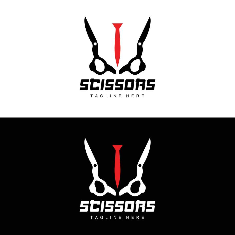 Scissors Logo, Cutting Tools Vector, Barbershop Razor Scissors Simple Design, Illustration Template Icon vector