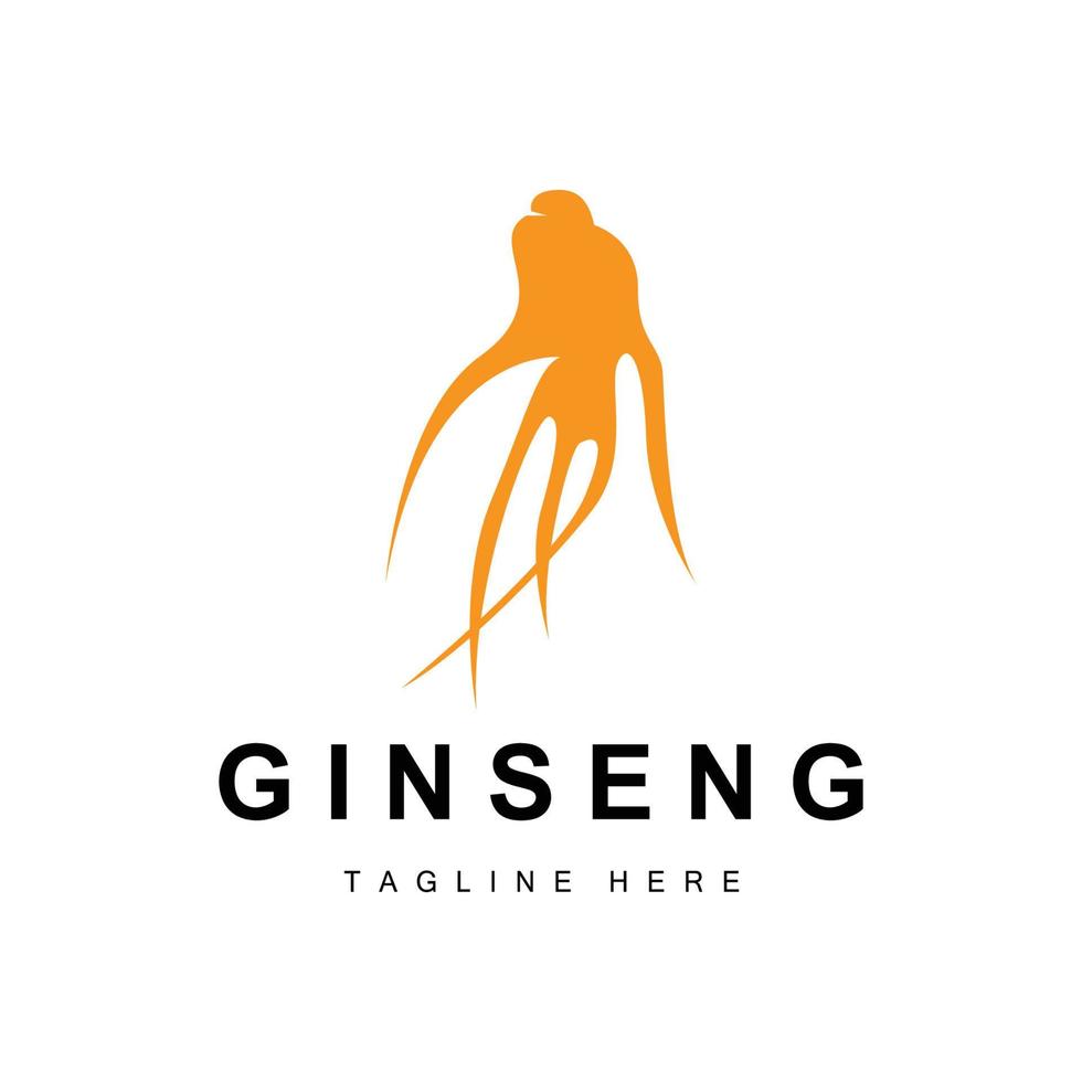 Ginseng Logo, Herbal Plant Vector, Natural Herbal Medicine, Ginseng Herbal Drink Icon vector