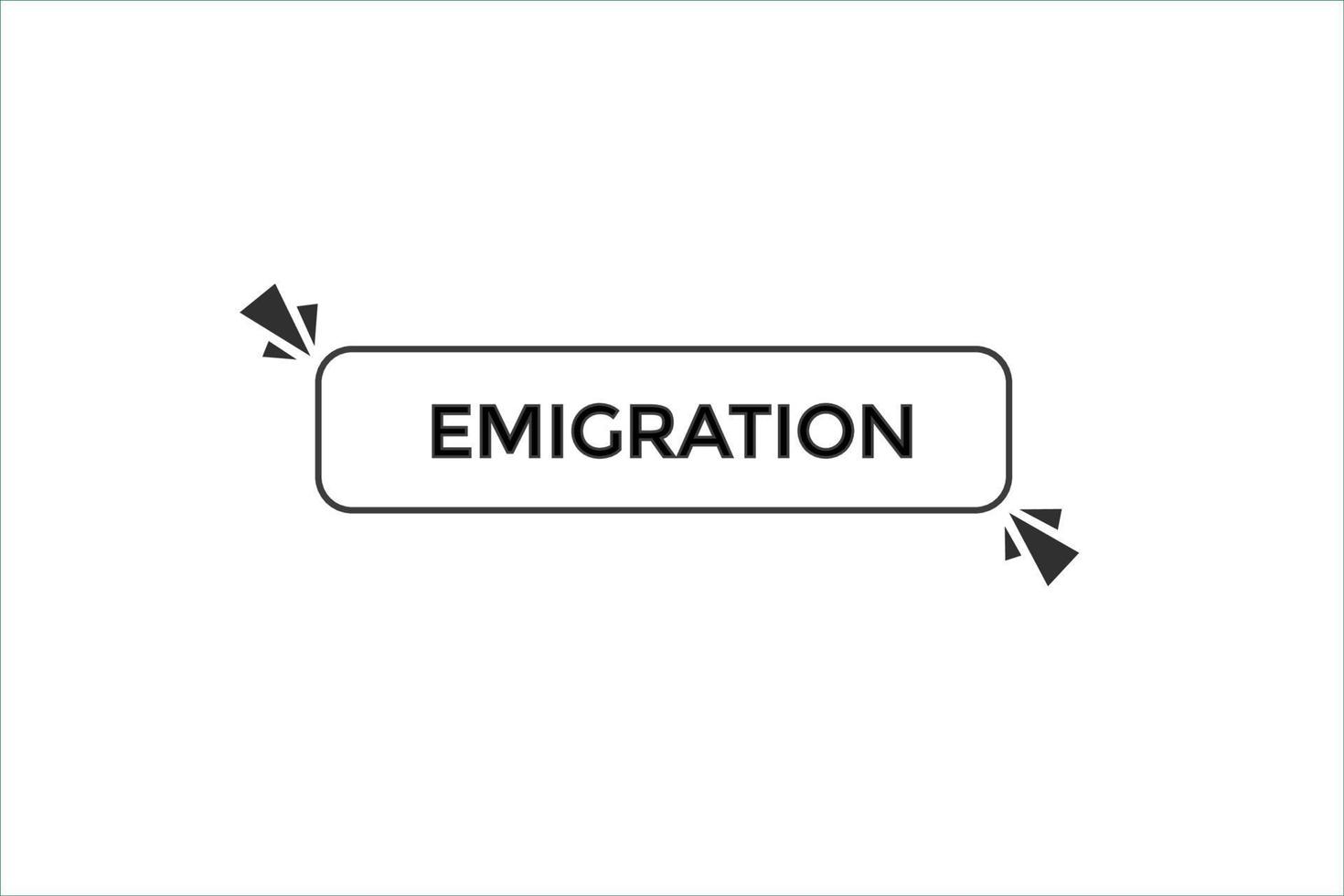 emigración botón vectores.signo etiqueta habla burbuja emigración vector