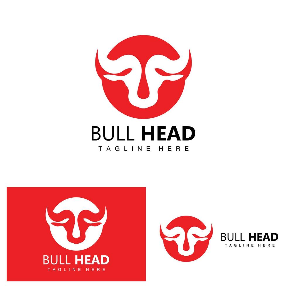 Bull Head Logo, Farm Animal Vector, Livestock Illustration, Company Brand Icon vector