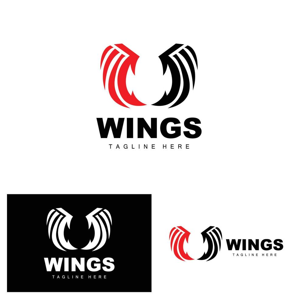 Wings Logo, Phoenix Logo, Bird Wing Vector, Template Illustration, Wing Brand Design vector