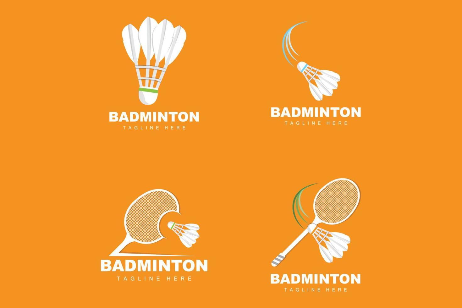 Badminton Logo, Sport Game Vector With Shuttlecock Racket, Sport Branch Design, Template Icon