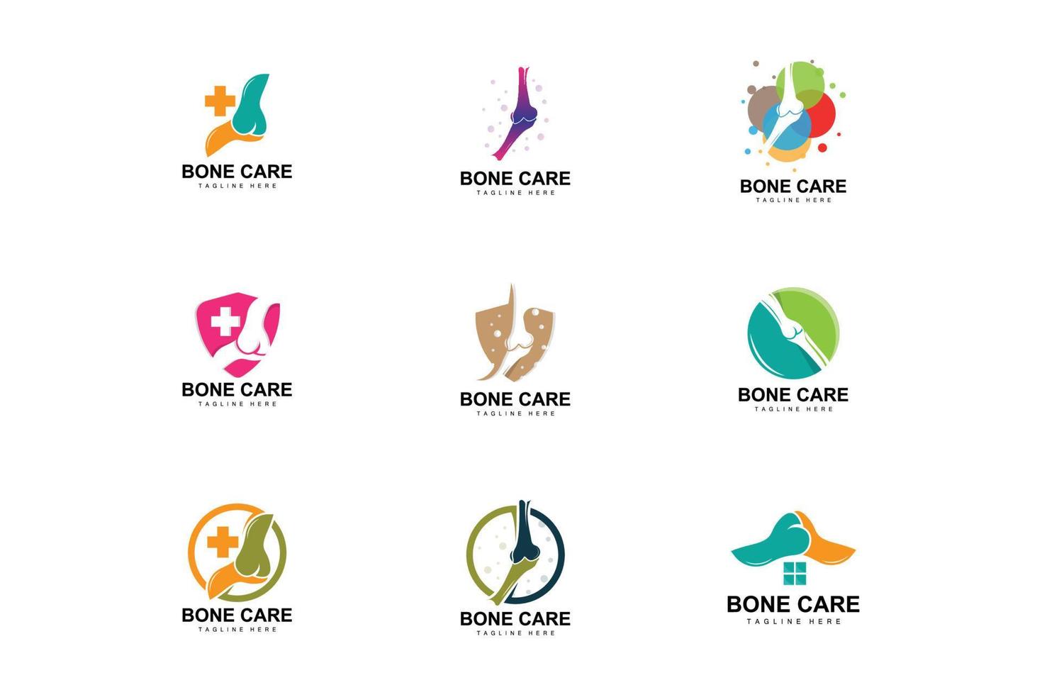 Bone Care Logo, Body Health Vector, Design For Bone Health, Pharmacy, Hospital, Health Product Brand vector