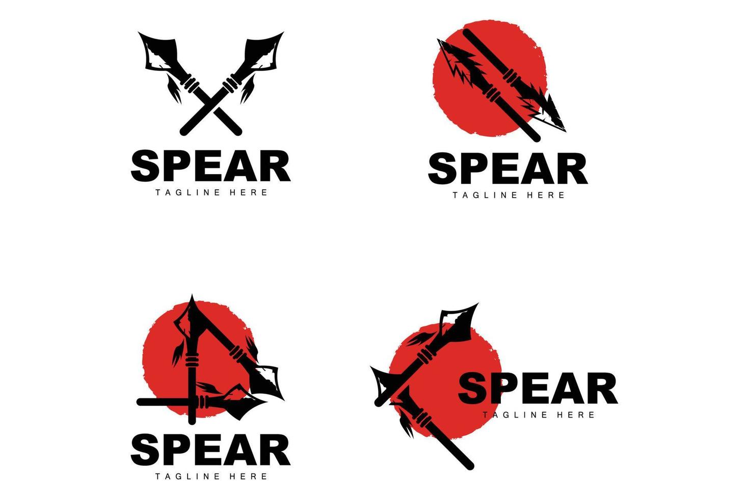 Spear Logo, Long Range Throwing Weapon Target Icon Design, Product And Company Brand Icon Illustration vector