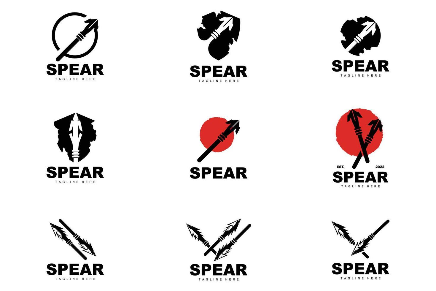 Spear Logo, Long Range Throwing Weapon Target Icon Design, Product And Company Brand Icon Illustration vector