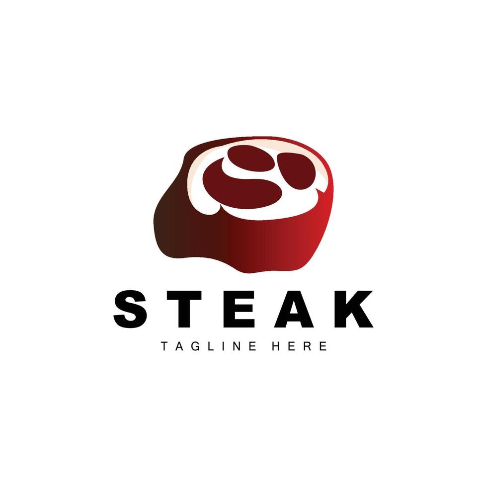 Beef Logo, Meat Steak Vector, Grill Cuisine Design, Steak Restaurant Brand Template Icon vector