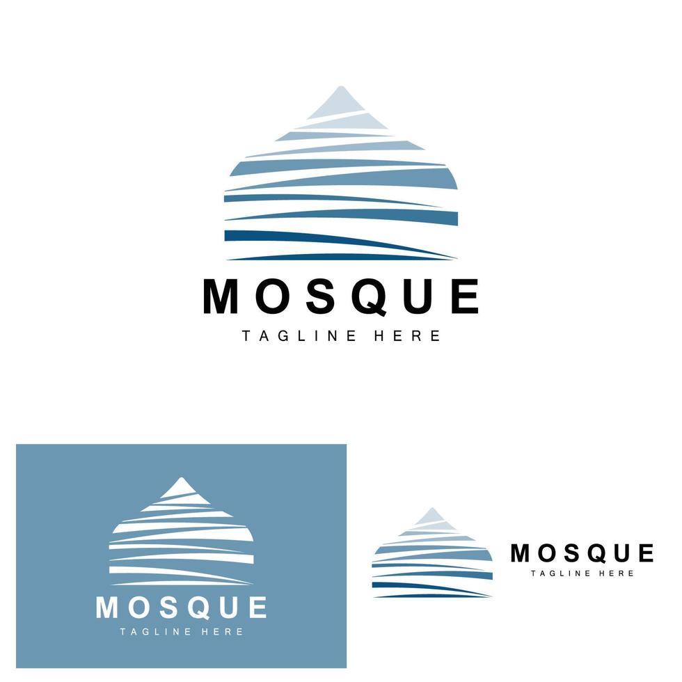 Mosque Logo, Islamic Worship Design, Eid Al Fitr Mosque Building Vector Icon Template, Ramadan, Eid Al Adha