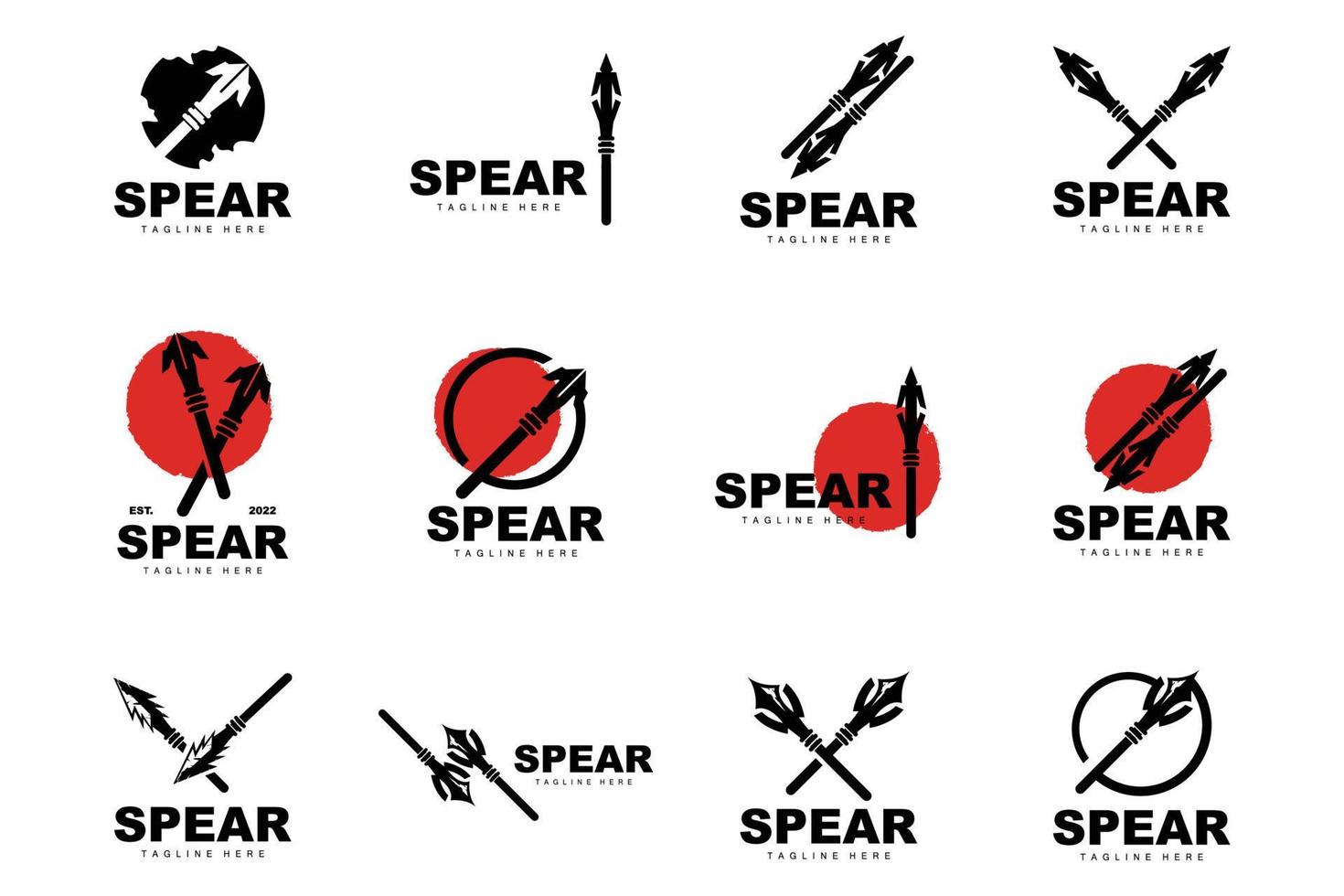 Spear Logo, Long Range Throwing Weapon Target Icon Design, Product And Company Brand Icon Illustration vector