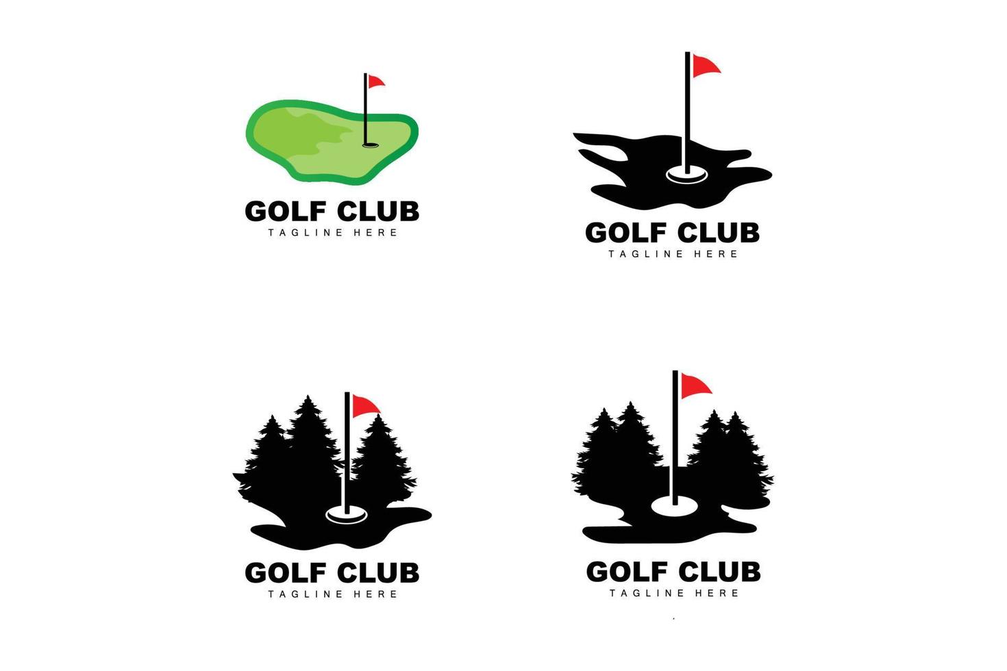 logotipo de pelota de golf, golf de palo vectorial. juego de deportes al aire libre, diseño de disciplina, plantilla de icono vector