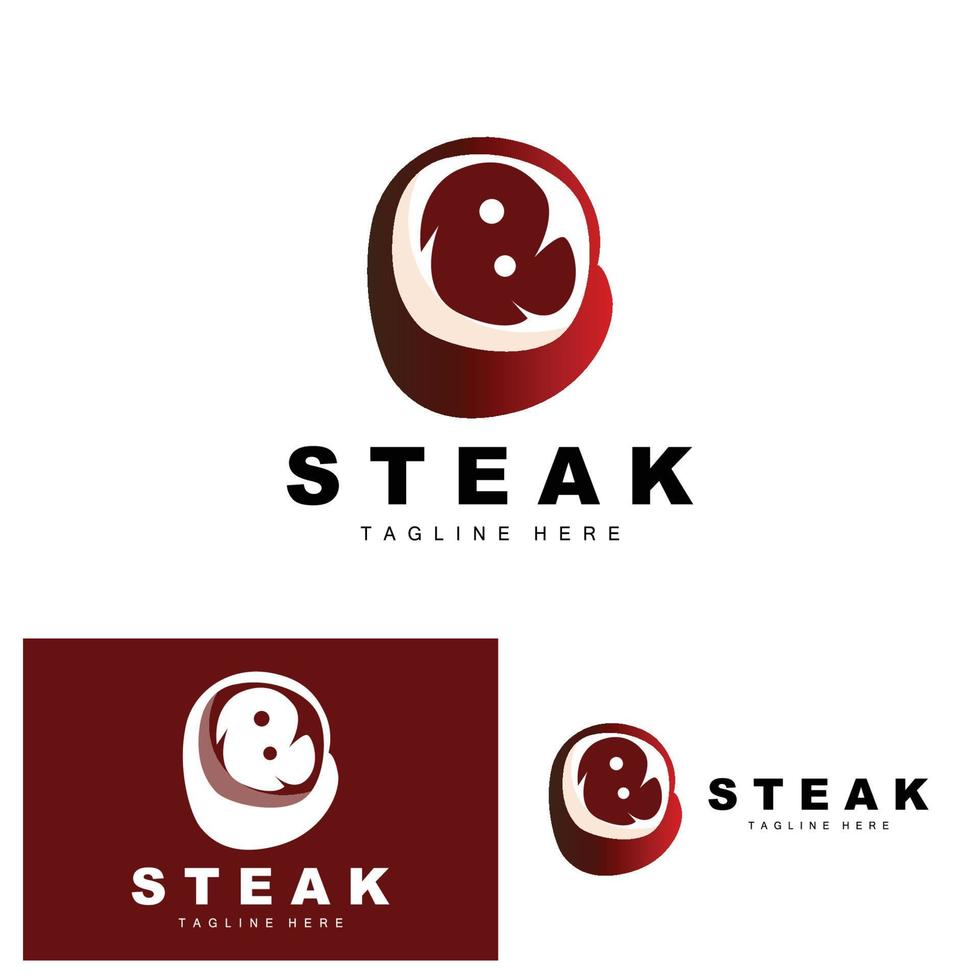 Beef Logo, Meat Steak Vector, Grill Cuisine Design, Steak Restaurant Brand Template Icon vector