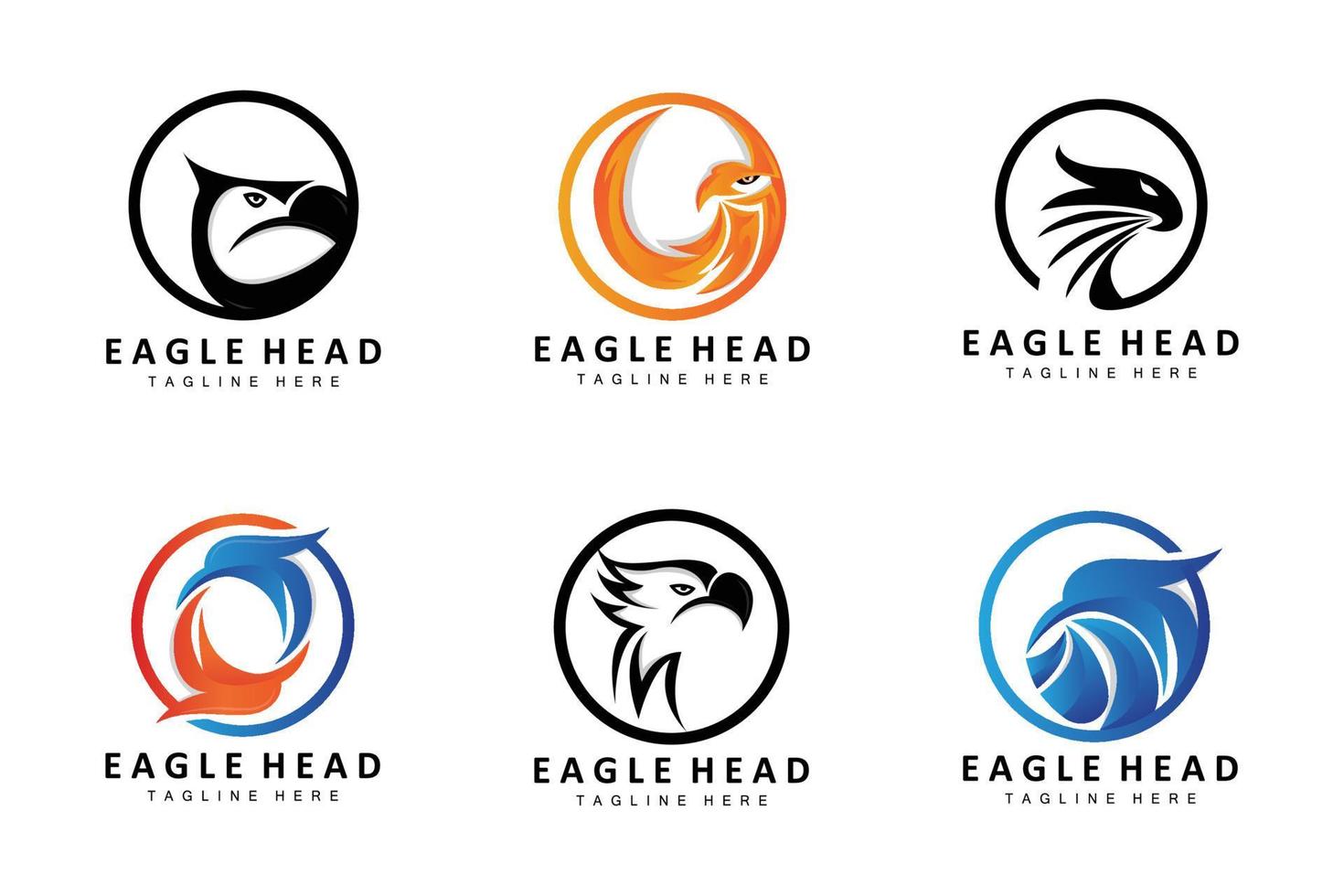 Eagle Head Logo Design, Flying Feather Animal Wings Vector, Product Brand Icon Illustration vector