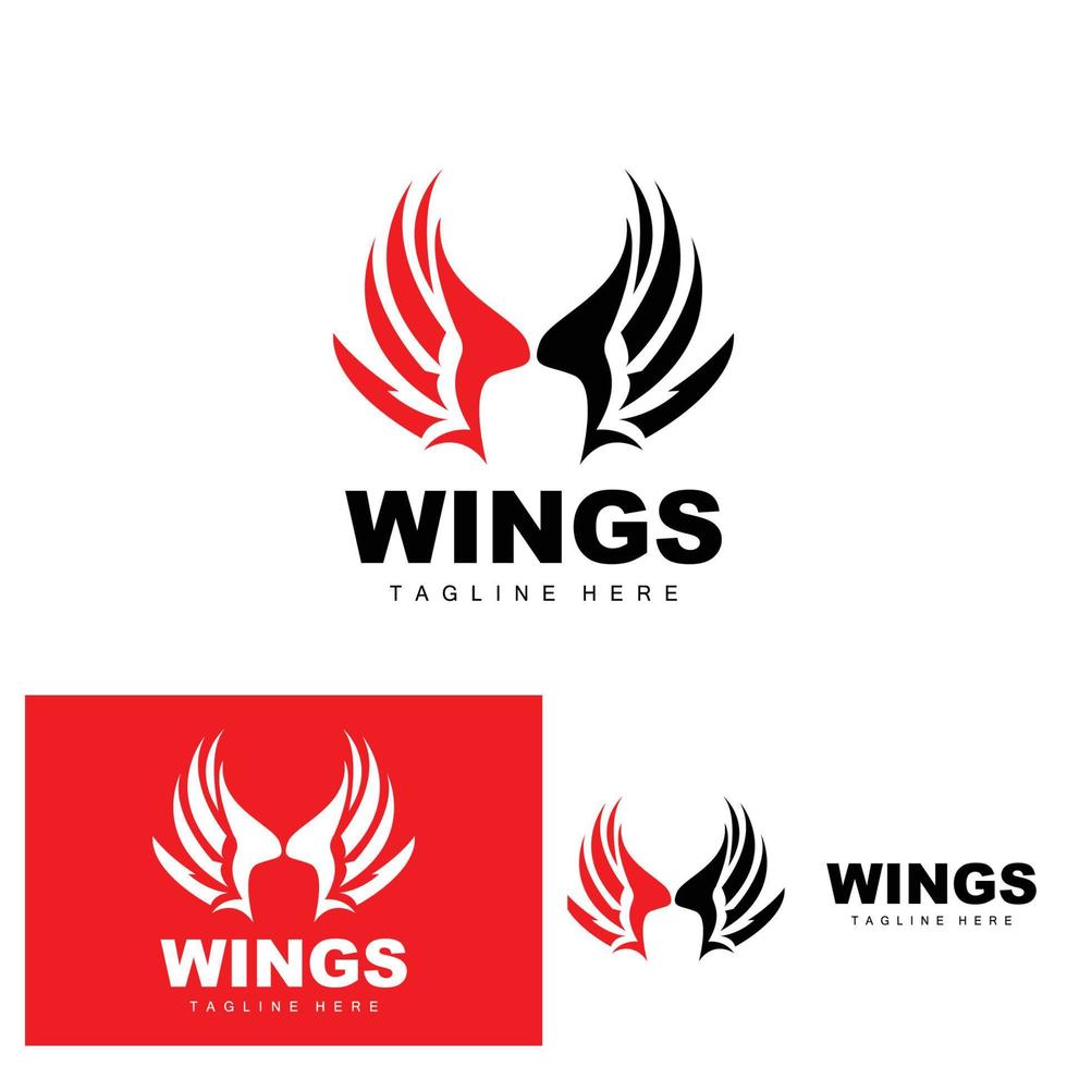 Wings Logo, Phoenix Logo, Bird Wing Vector, Template Illustration, Wing Brand Design vector