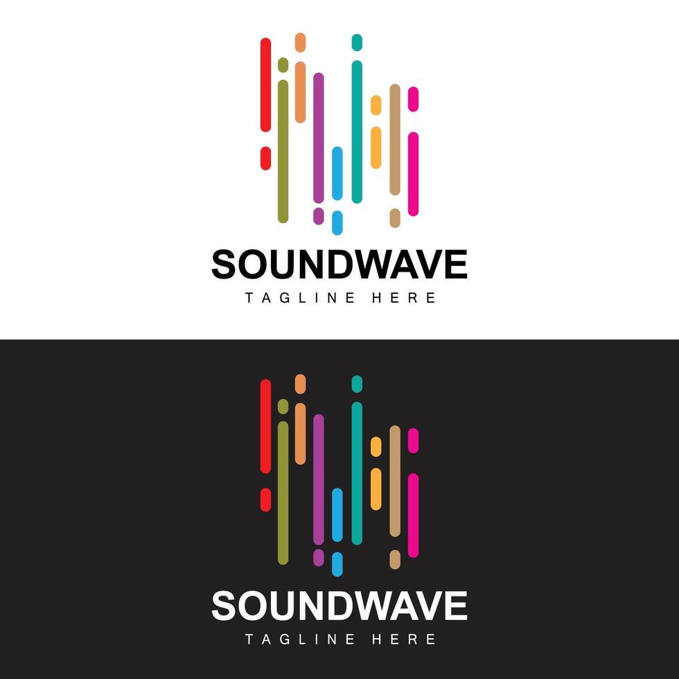 logotipo de onda de sonido y plantilla de icono de vector de tono de sonido producto de marca de música