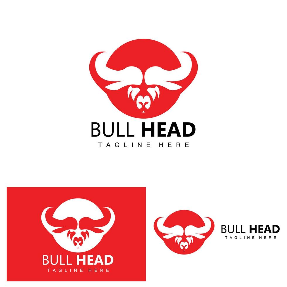 Bull Head Logo, Farm Animal Vector, Livestock Illustration, Company Brand Icon vector