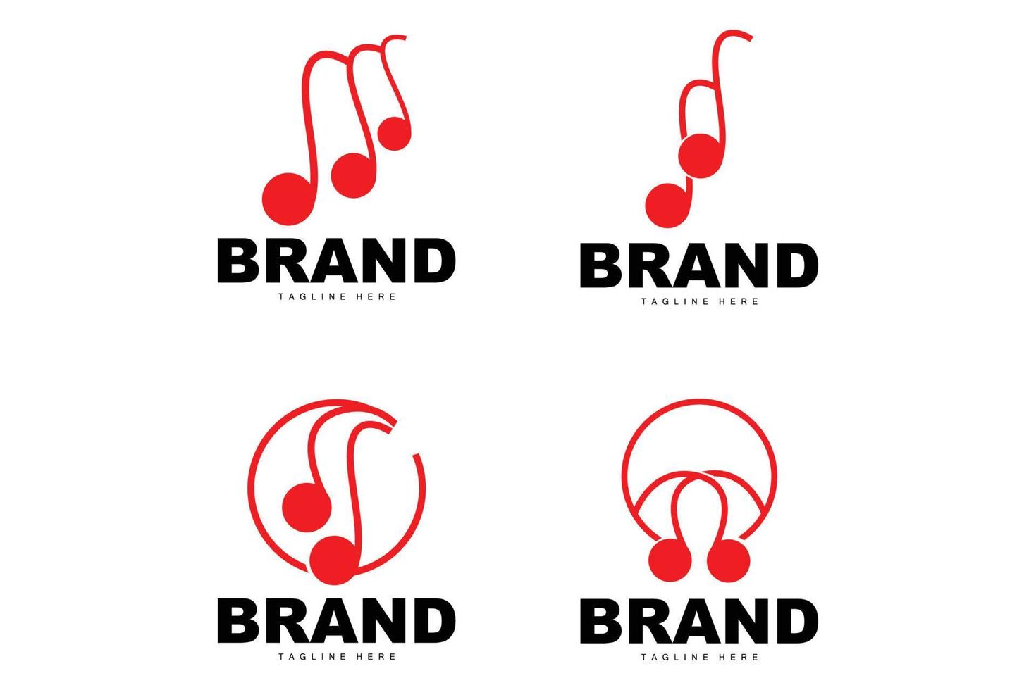 logotipo de ritmo de música simple, diseño de vector de tono de canción de nota musical