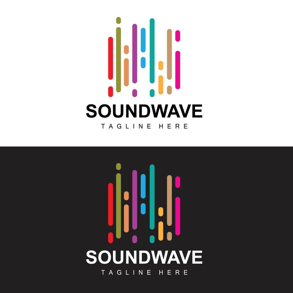 logotipo de onda de sonido y plantilla de icono de vector de tono de sonido producto de marca de música