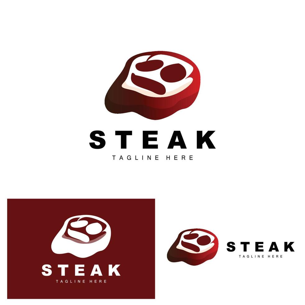 carne de vaca logo, carne filete vector, parrilla cocina diseño, filete restaurante marca modelo icono vector