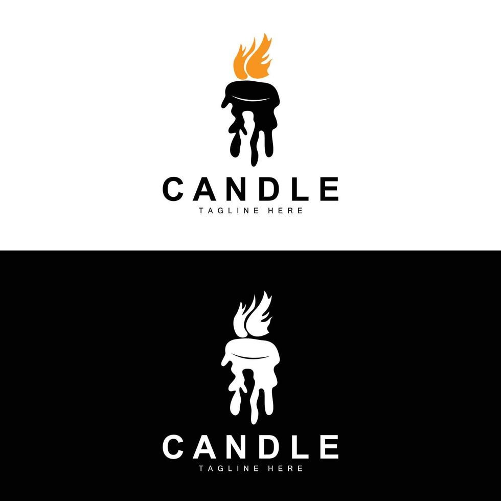 Candle Logo, Flame Lighting Design, Burning luxury Vector, Illustration Template Icon vector