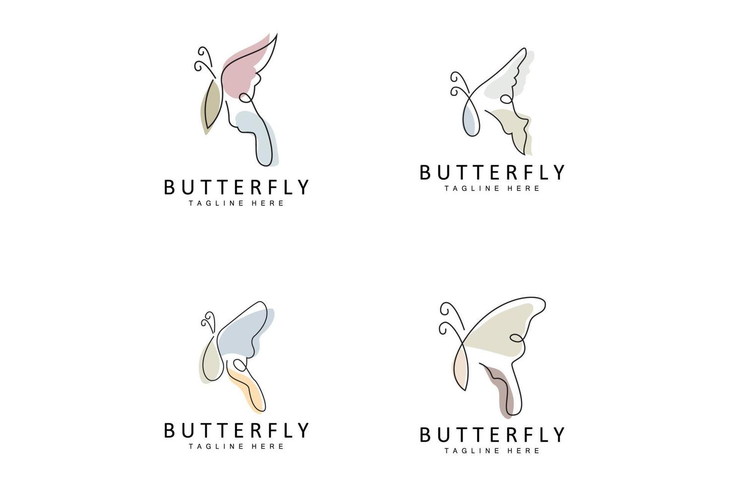 Butterfly Logo, Animal Design With Beautiful Wings, Decorative Animals, Product Brands vector