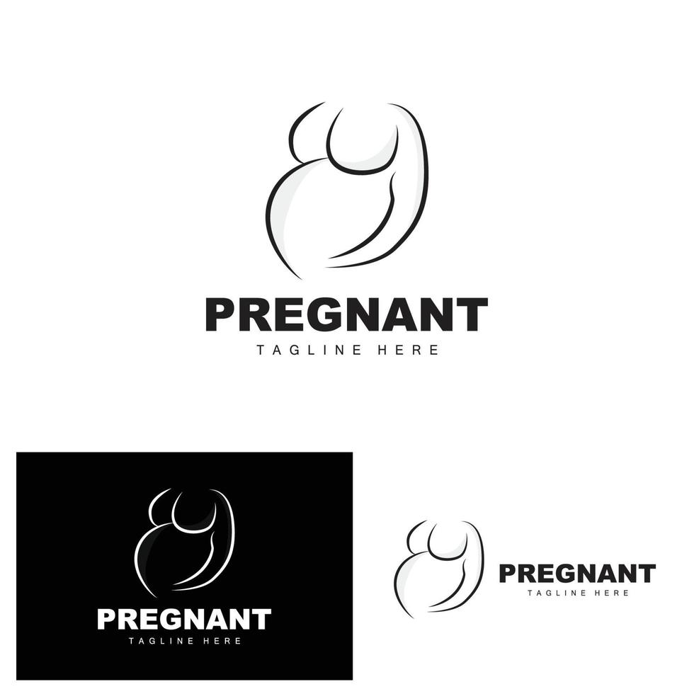 Pregnant Logo, Mom And Baby Health Care Design, Pregnant And Baby Medicine Brand Icon Vector