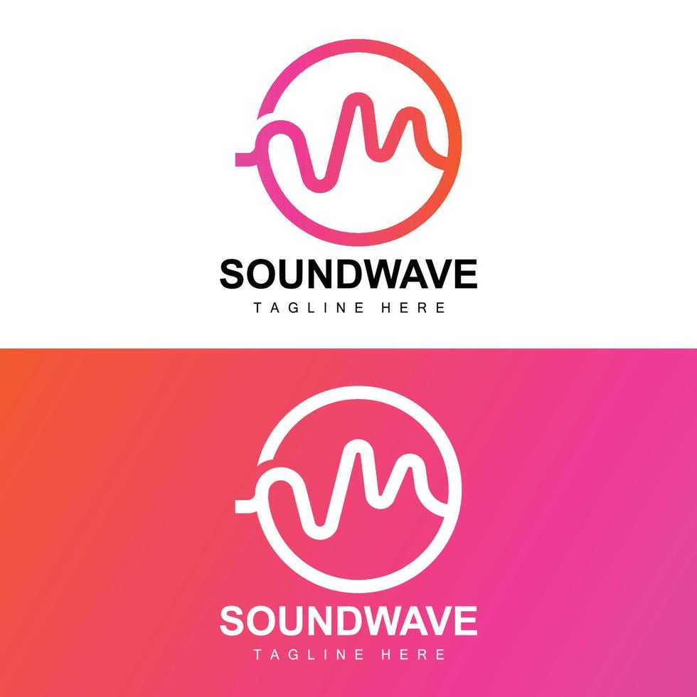 logotipo de onda de sonido y plantilla de icono de vector de tono de sonido producto de marca de música