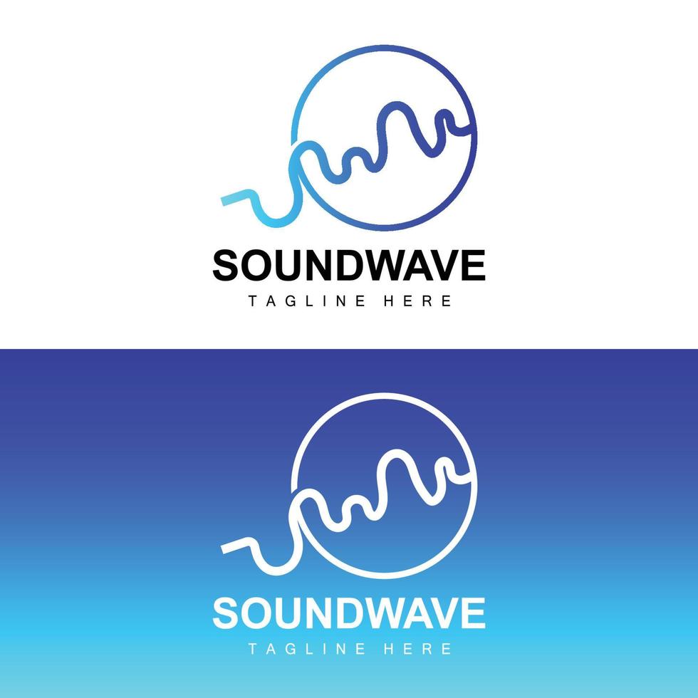 logotipo de onda de sonido y plantilla de icono de vector de tono de sonido producto de marca de música