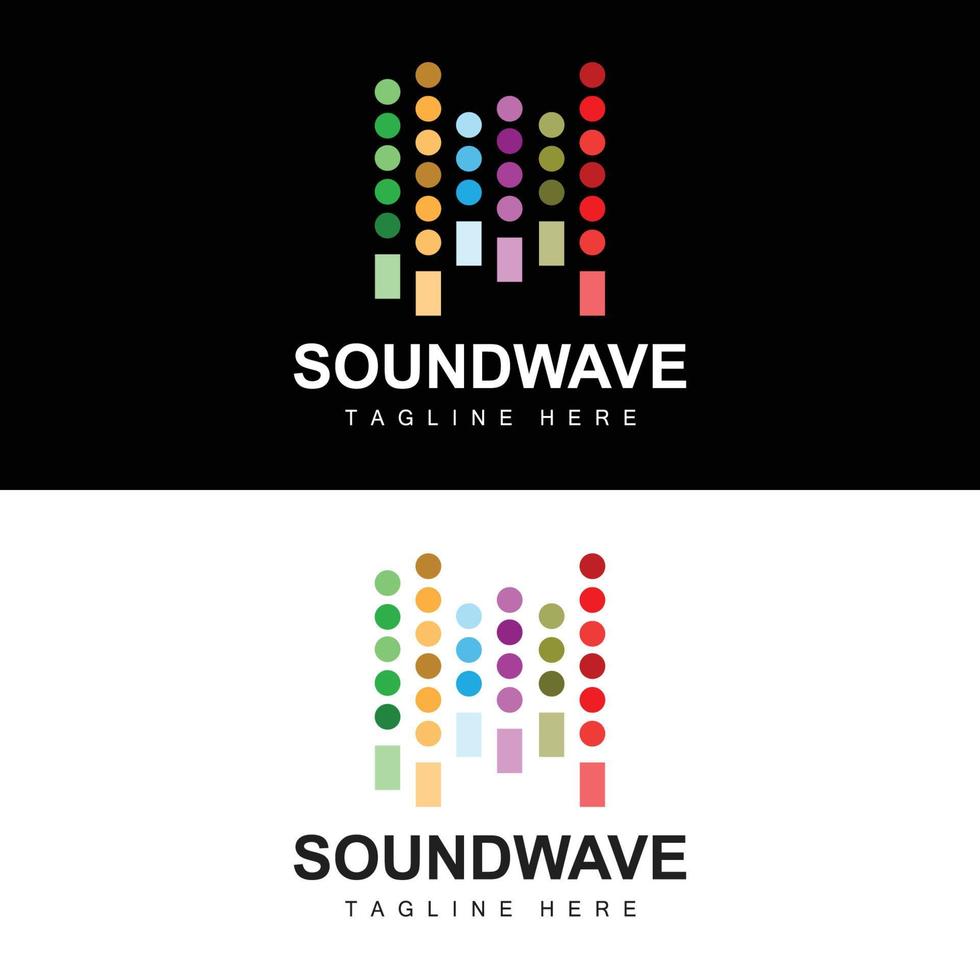 logotipo de onda de sonido y plantilla de icono de vector de tono de sonido producto de marca de música