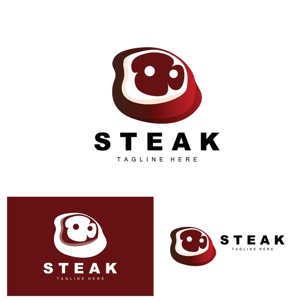 Beef Logo, Meat Steak Vector, Grill Cuisine Design, Steak Restaurant Brand Template Icon vector