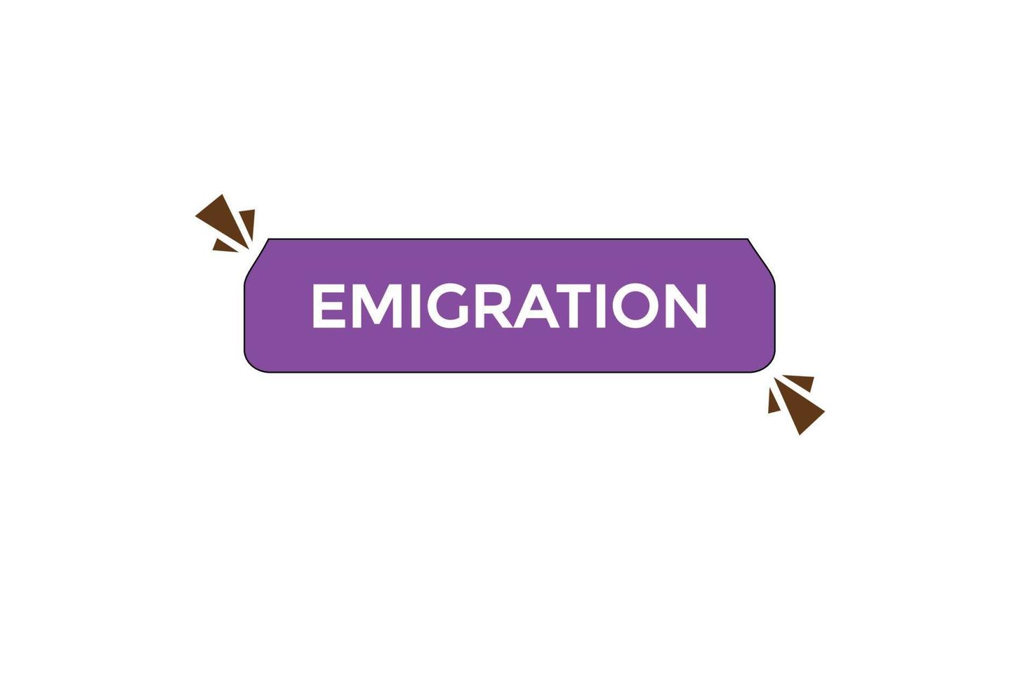 emigration button vectors.sign label speech bubble emigration vector