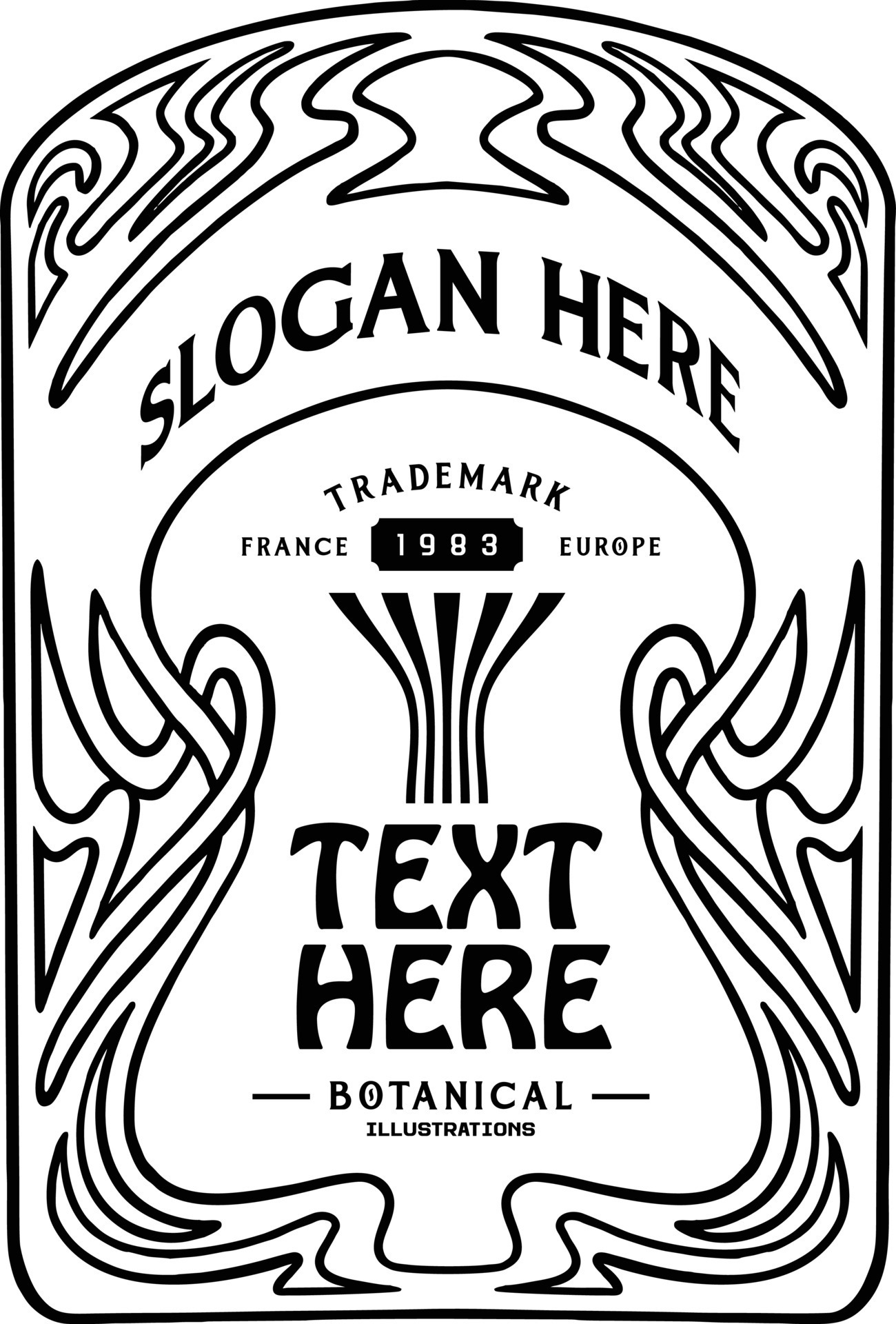 frame-label-classic-art-nouveau-style-monochrome-vector-illustrations