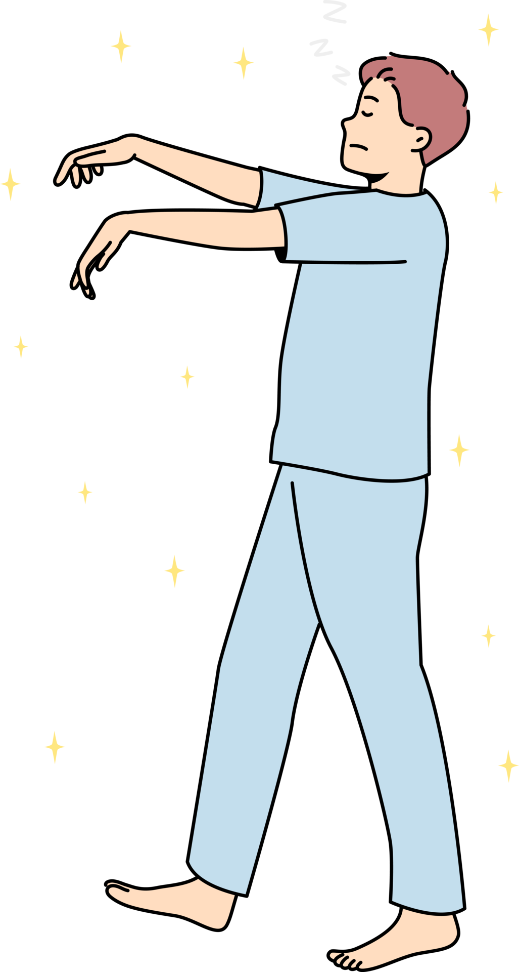 Man in pajama sleepwalking 21476300 PNG