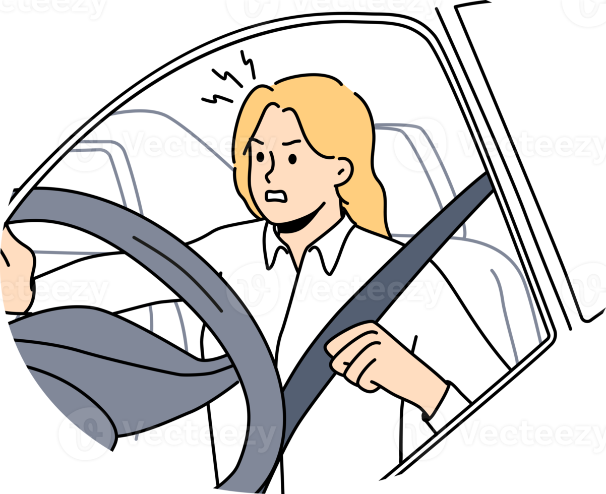 Furious woman beep in traffic png