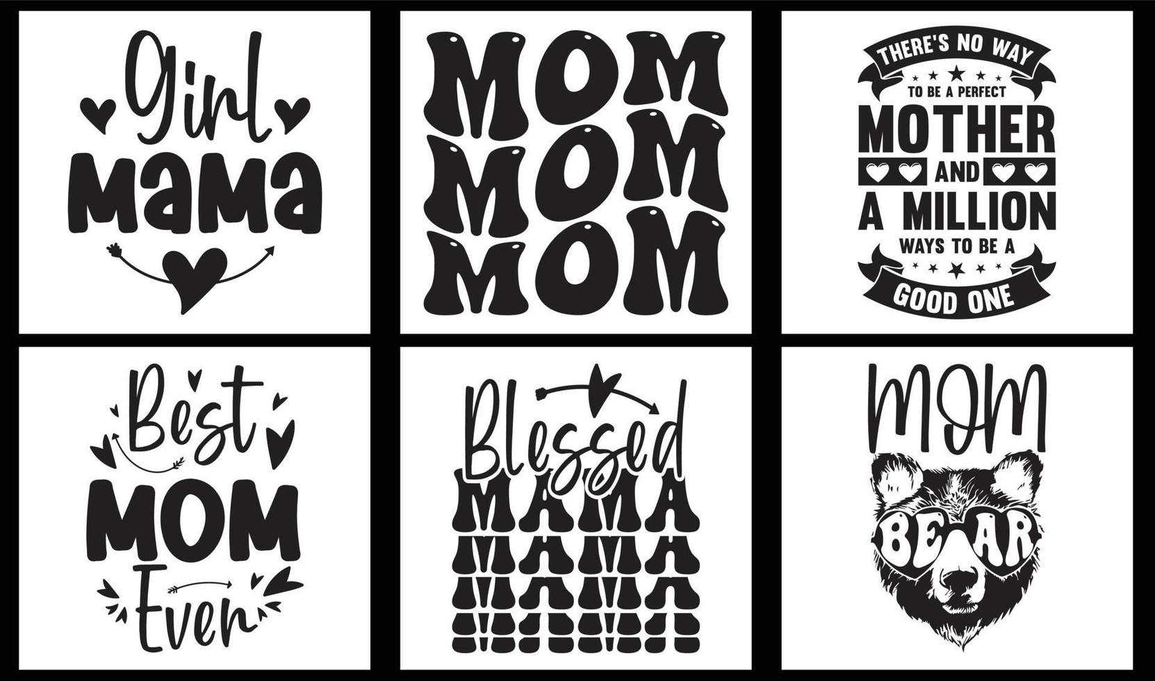 mamá svg t camisa diseño manojo, mamá svg t camisa diseño para impresión en demanda vector