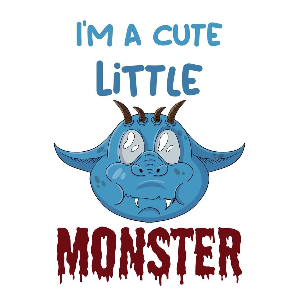 im cute little monster vector