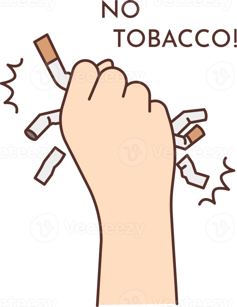 Person hand say no to tobacco png