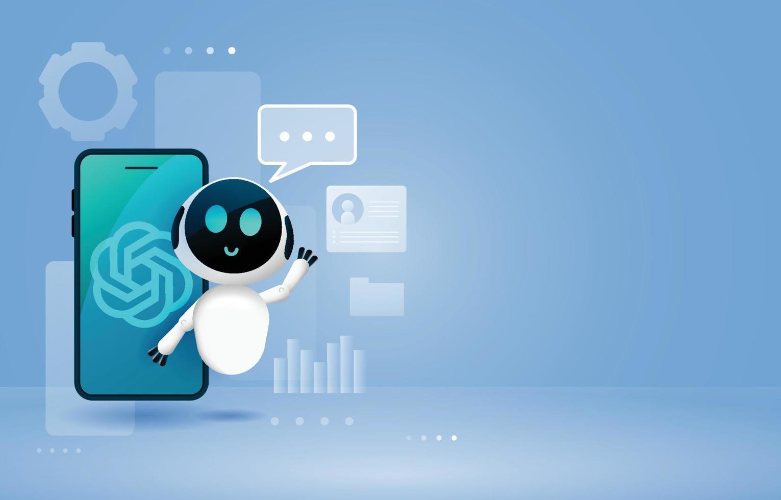 Artificial Intelligence Chat Bot Concept vector