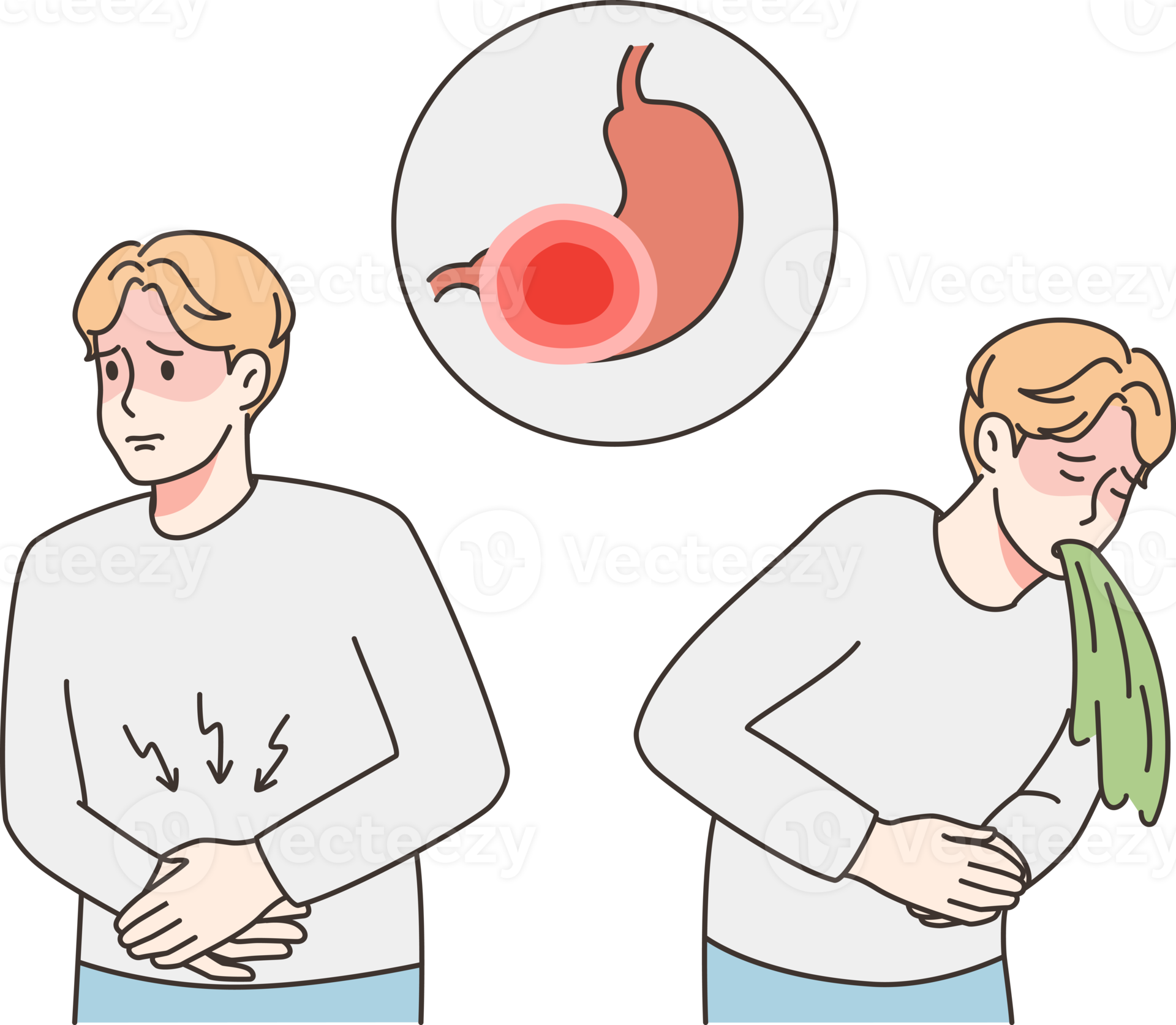 Unhealthy Man Suffer From Food Poisoning 21477600 PNG unhealthy-man-suffer-from-food-poisoning-21477600-png