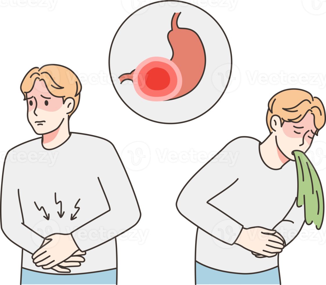 mauvais pour la santé homme souffrir de nourriture empoisonnement png