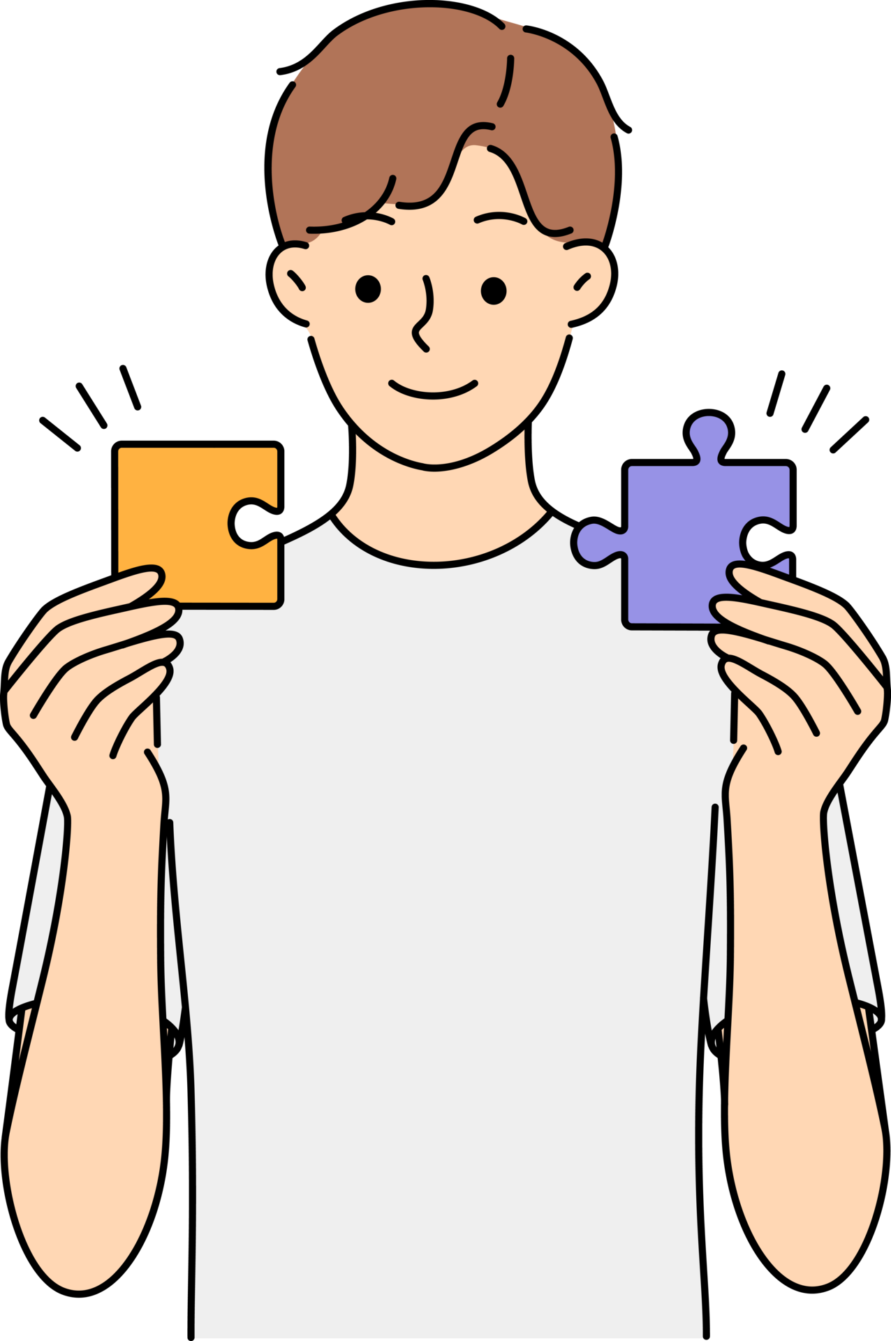 Smiling man connect jigsaw puzzles 21477646 png