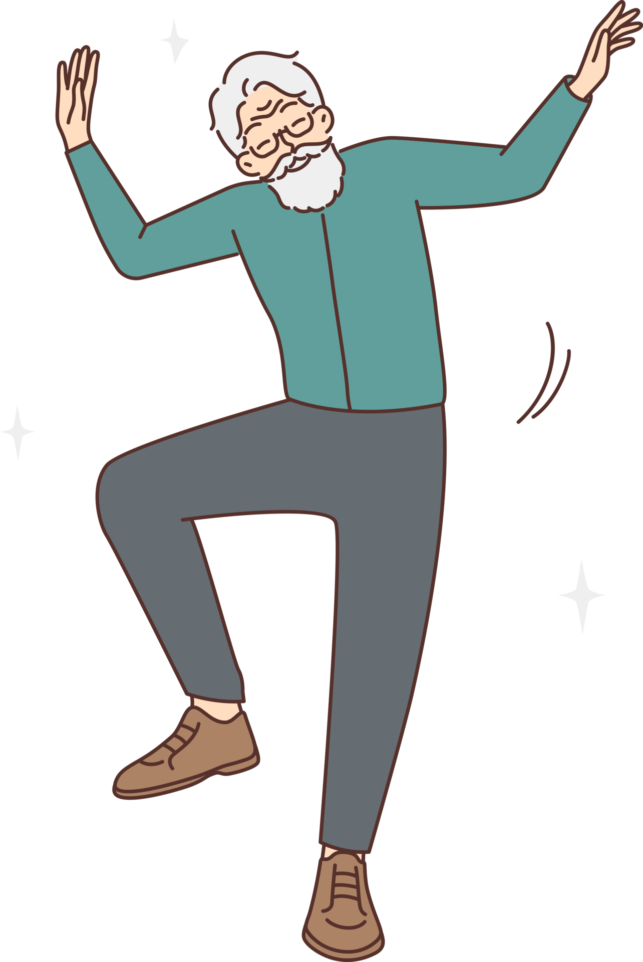 Smiling older man dancing 21477648 PNG