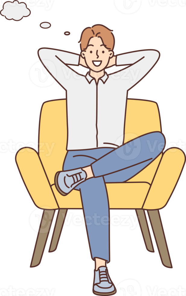 Smiling man sit on chair sitting png