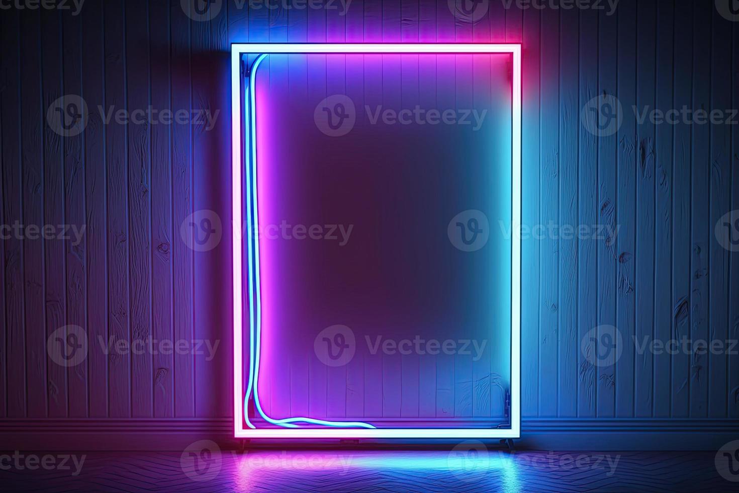 Modern Electric Border Template with Shimmering Glow photo