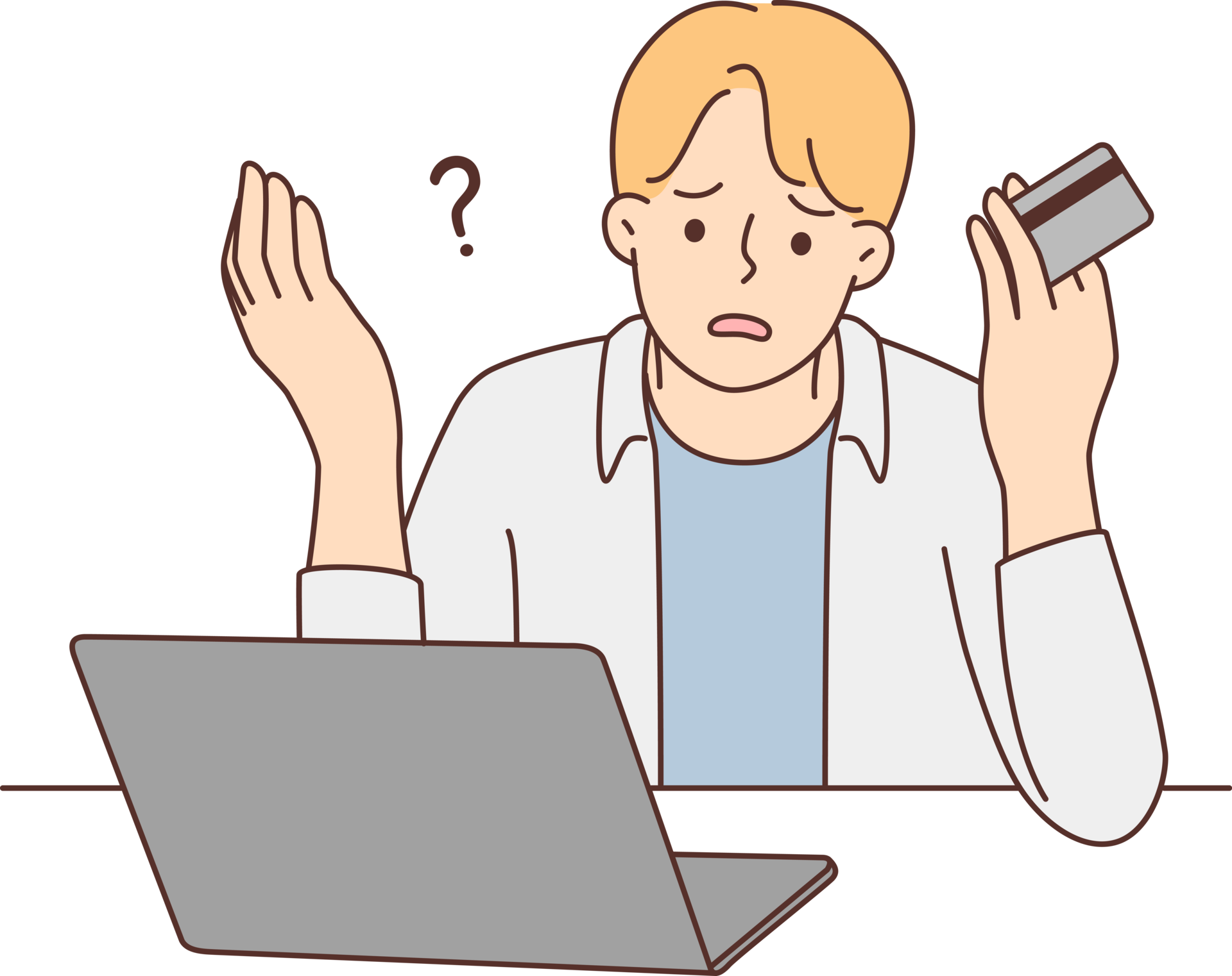 Man paying online have credit card problems 21478054 PNG