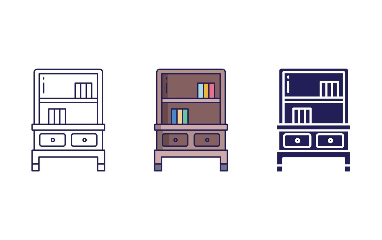 Bookshelf vector icon