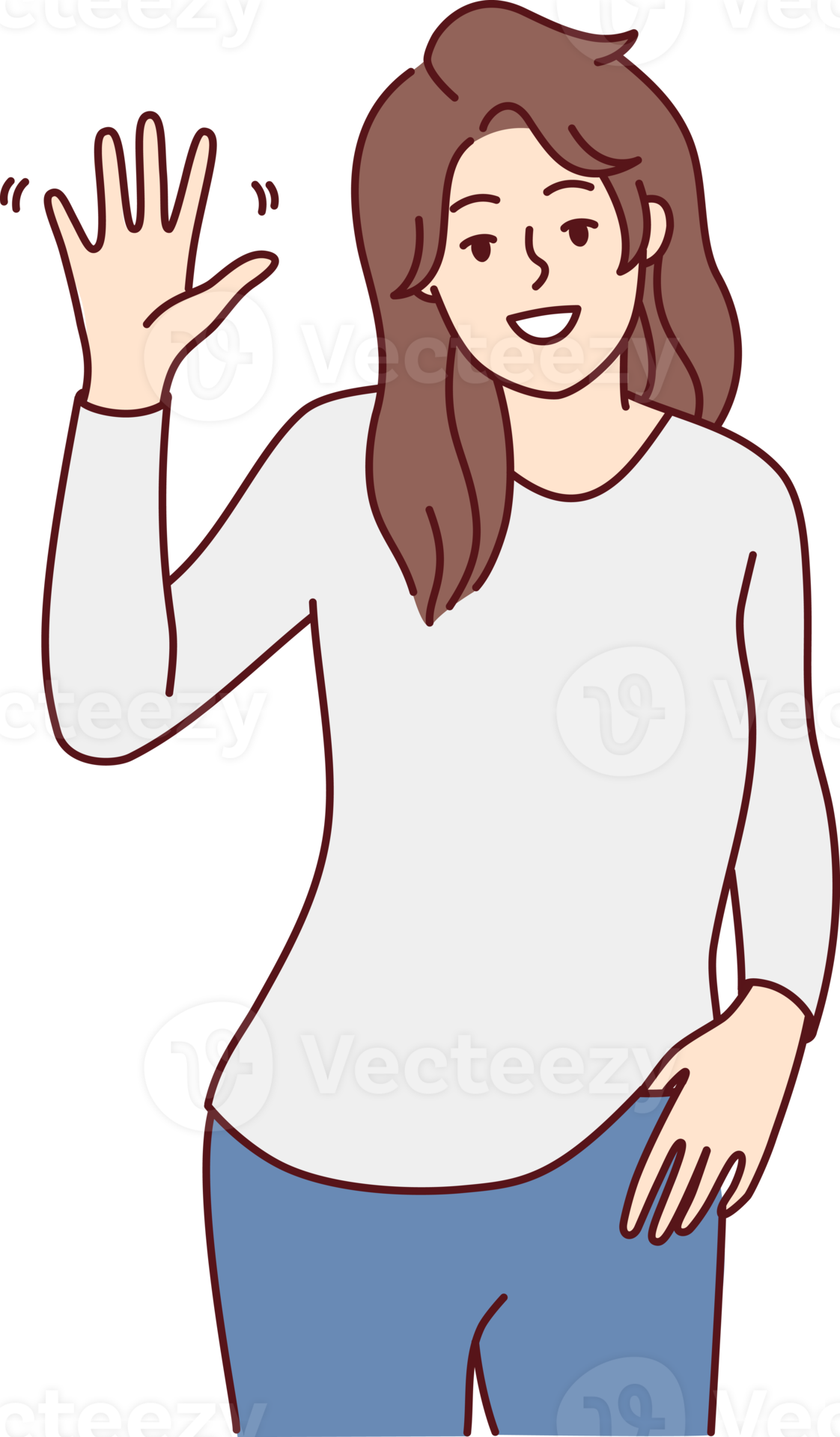 A Female Voice Saying Hello How Are You Smiling woman waving saying hello 21478211 PNG