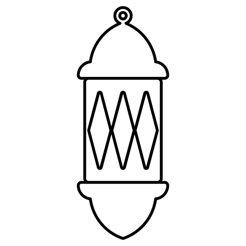 Ramadan Lantern Black Outline Style Icon vector