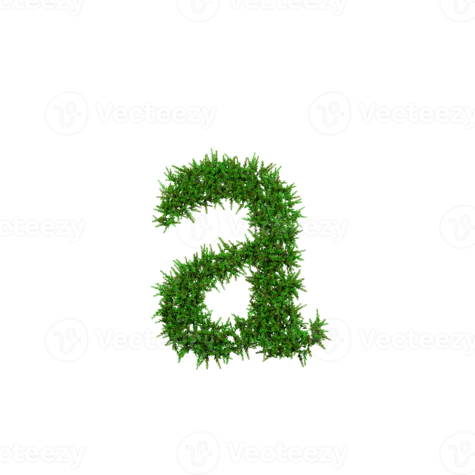 Green grass lower letters. 3d illustration png